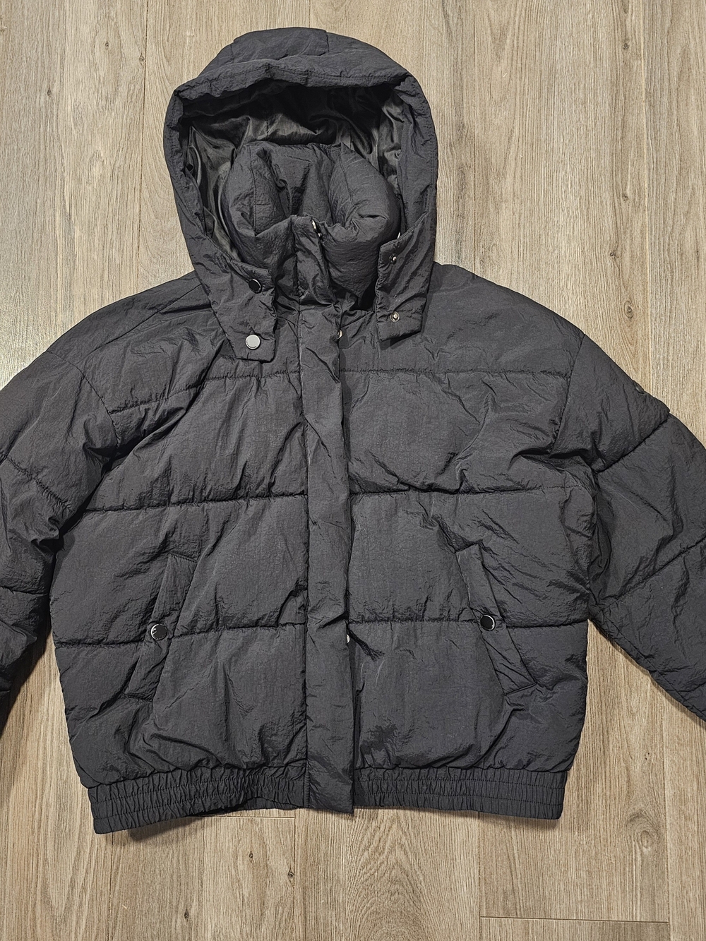 Women's LUCKY Hooded Puffer Jacket - Black